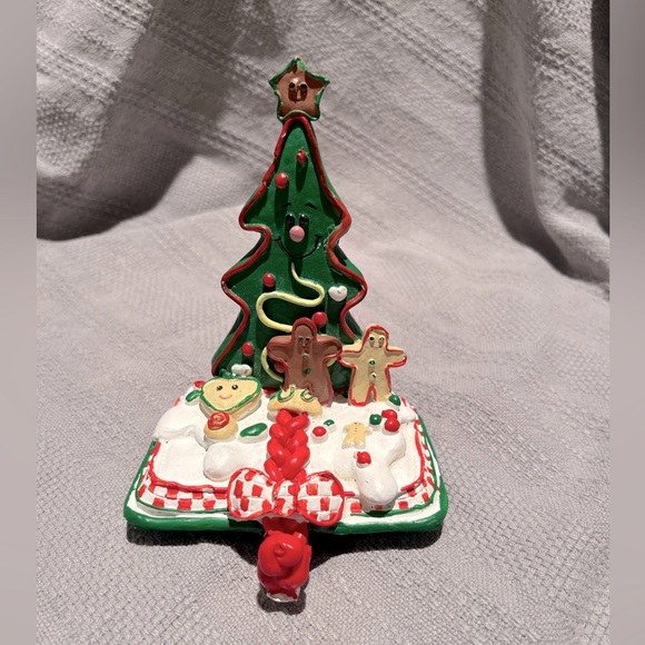 Nostalgic Christmas Polymer Clay Stocking Holder - Christmas Tree Cookie - Picture 1 of 3